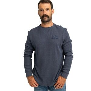 REALTREE MEN'S HIGHWAYMAN NAVY WORK THERMAL LONG SLEEVE SHIRT LARGE NWT